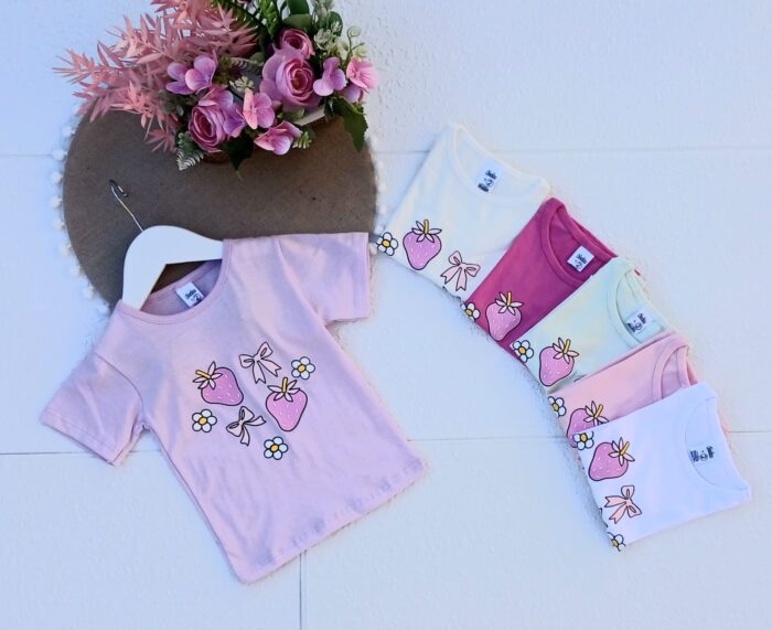 5 REMERAS BEBA FRUTILLITA - Imagen 1