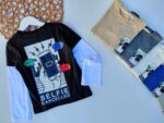art NIÑOS camisetas MANGA SUPERPUESTA