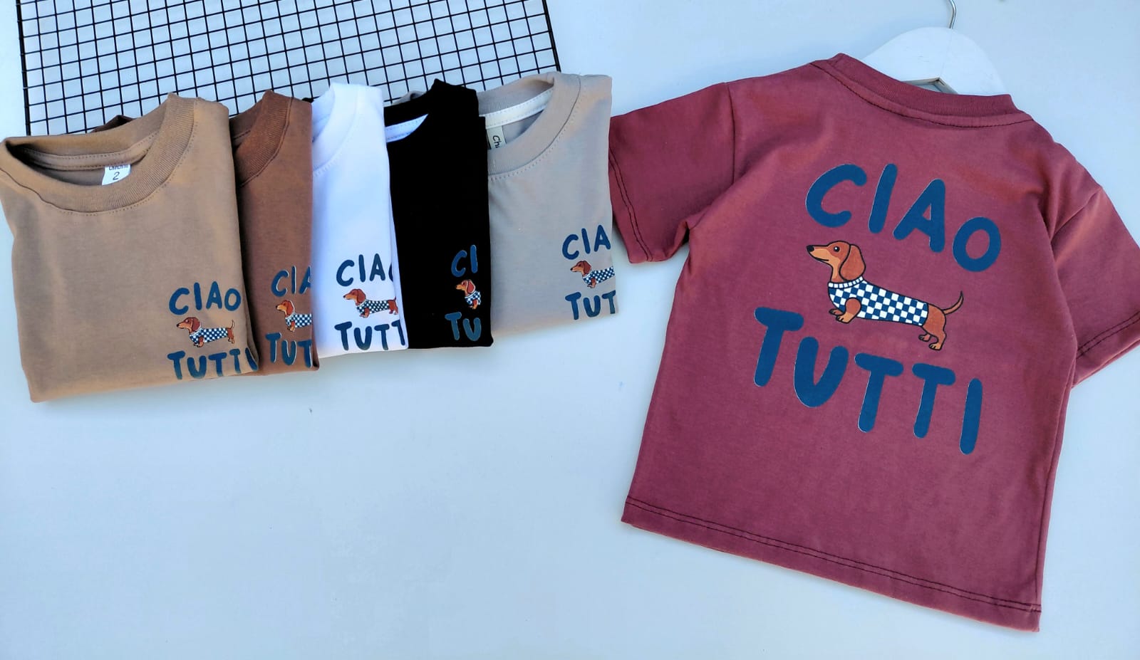 22 -PREVENTA- 5 REMERAS OVERSIZE DE BEBA CIAO TUTTI - Imagen 1